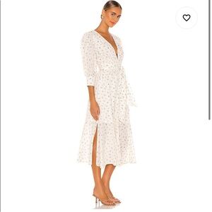 Elegant White Floral Wrap Dress jelle